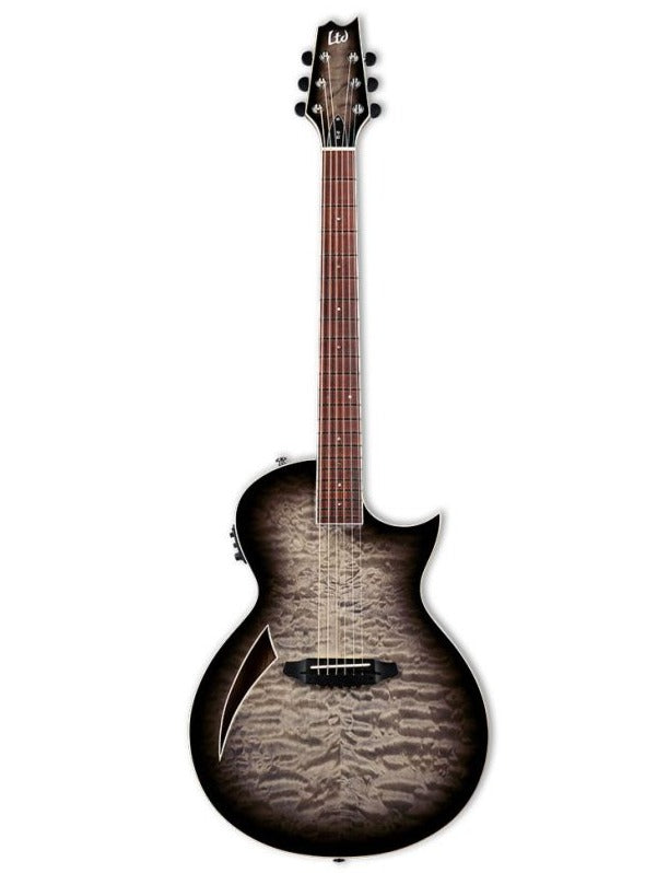 ESP LTL6QMCHB Guitare électrique acoustique (Charcoal Burst)