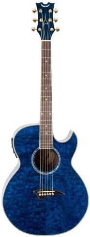 Dean Guitars PE-FQA-TBL Performer Ultra Quilt Ash Acoustic-Electric Guitar (Transparent Blue)