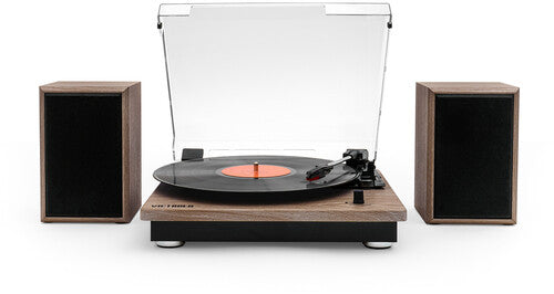 Victrola VM-135-FNT Montauk Bluetooth Turntable System with Speakers (Farmhouse Walnut)