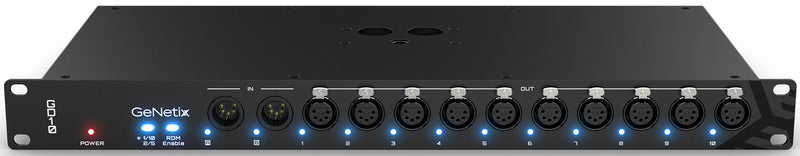 Chamsys GENETIX-GD10 RDM-Capable 10-Port DMX Splitter - 1RU