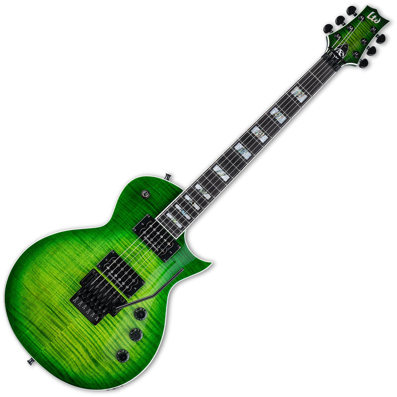 ESP LAS1FRFMLMB AS-1 Signature Electric Guitar (Lime Burst/Lime Green)