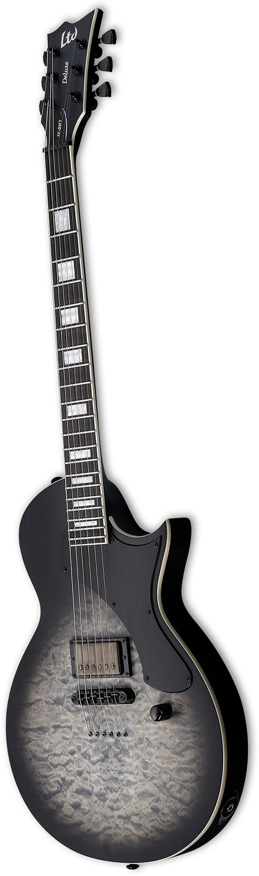 ESP LEC01FTQMCHBS LTD Deluxe Electric Guitar (Charcoal Burst Satin)