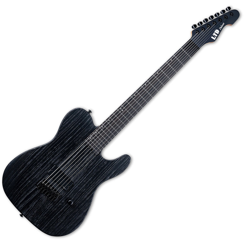 ESP LTE1007BBLKBLAST 7 String Baritone Electric Guitar (Black Blast)