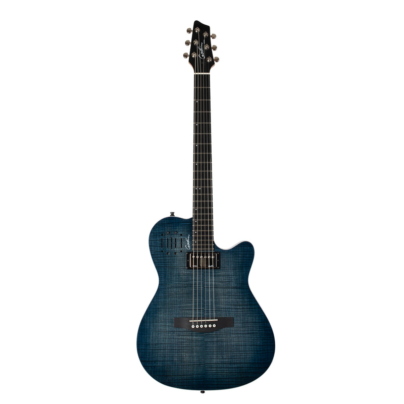 Godin Guitars A6 ULTRA Acoustic/Electric Guitar (Denim Blue Flame)