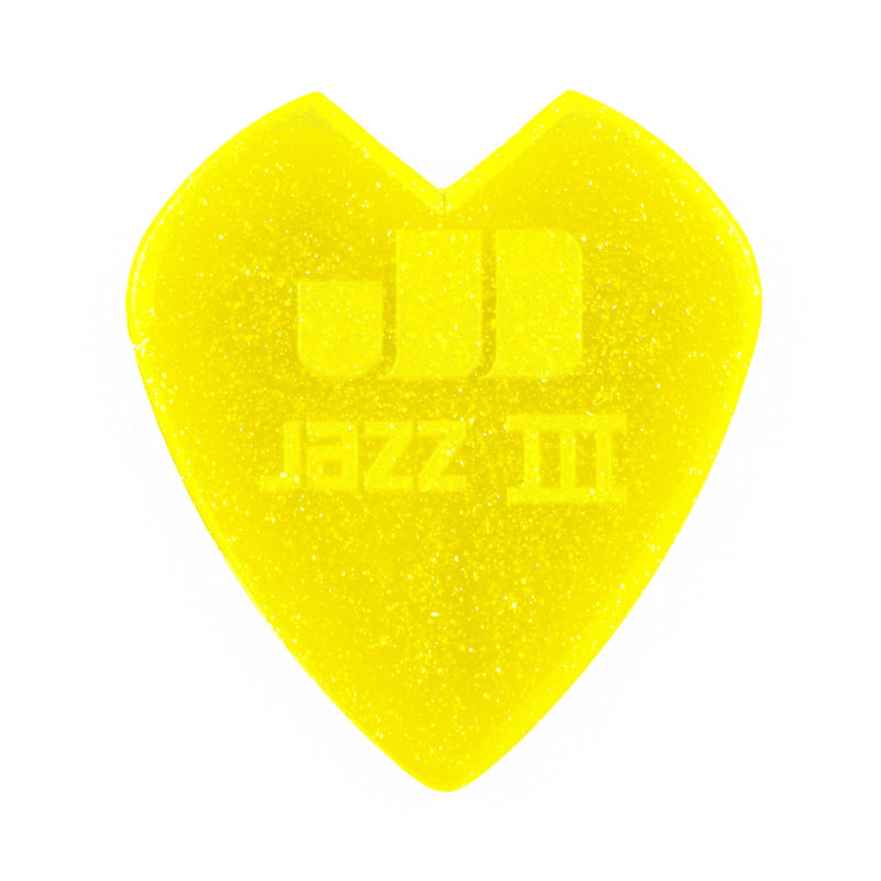 Dunlop 47PKH3NYS Kirk Hammett Jazz III Lot de 6 médiators Jaune pailleté