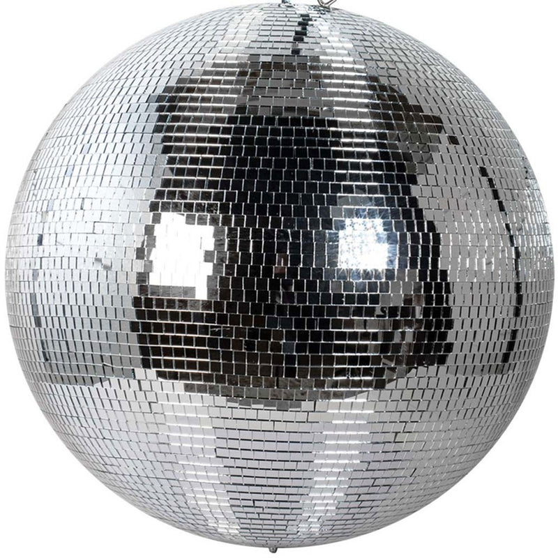 ProX MB-48 48" Mirror Disco Ball Bright Silver Reflective Indoor DJ Sphere with Hanging Ring for Lighting