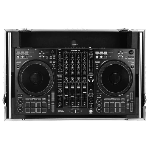 Odyssey FZGSFLX10W1M Flight Case 1U avec plate-forme pour ordinateur portable et roues pour Pioneer DDJ-FLX10