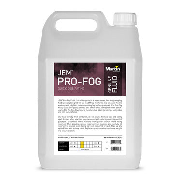 Jem Pro PRO FOG Liquide antibrouillard à dissipation rapide - 25 L
