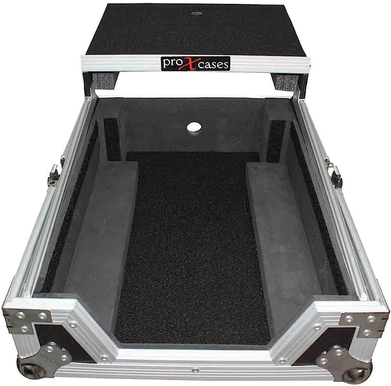 ProX XS-M12LT Mixer ATA Flight Hard Case For Large Format 12 Universal Dj Mixer With Laptop Shelf