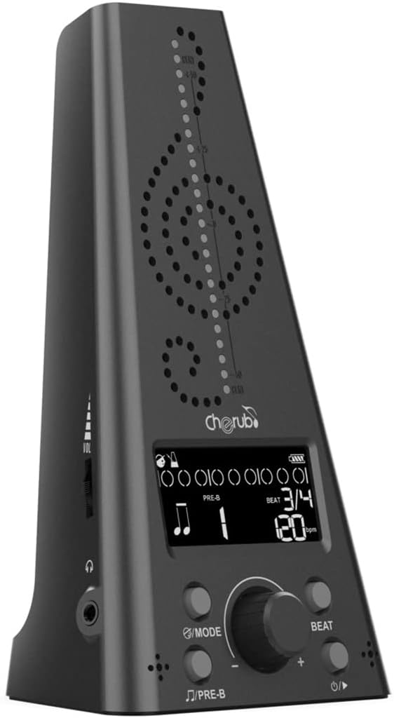 Cherub WMT-230 Rechargeable Metro-Tuner and Electronic Metronome (Black)