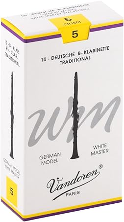 Vandoren CR165T Bb Clarinet White Master Traditional Reeds Strength 5 (Box of 10)