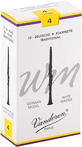 Vandoren CR164T Bb Clarinet White Master Traditional Reeds Strength 4 (Box of 10)