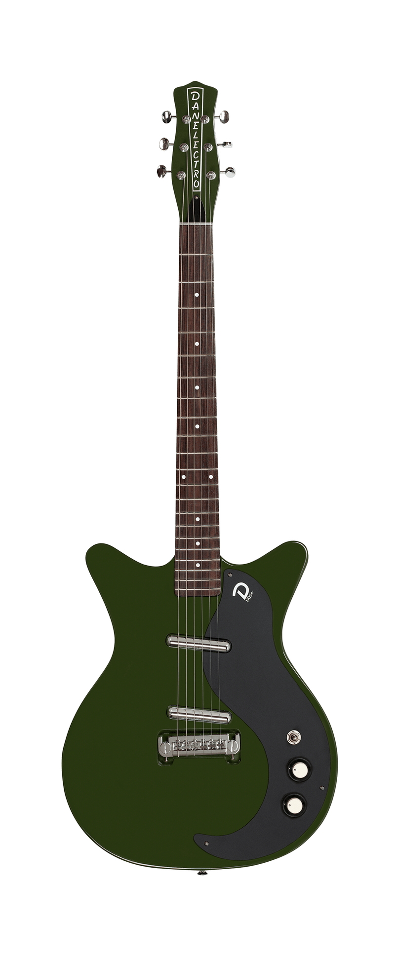 Danelectro D59BO-GN 59 Guitare électrique semi-creuse Black Out (Green Envy)