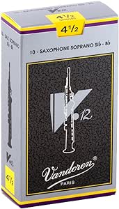 Vandoren SR6045 V12 Soprano Saxophone Reeds Strength - 4.5 (Box of 10)