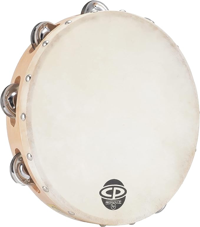 Latin Percussion CP379 Tambourine With Head Single Row - 10"