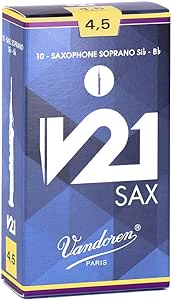 Vandoren SR8045 V21 Soprano Saxophone Reeds Strength - 4.5 (Box of 10)