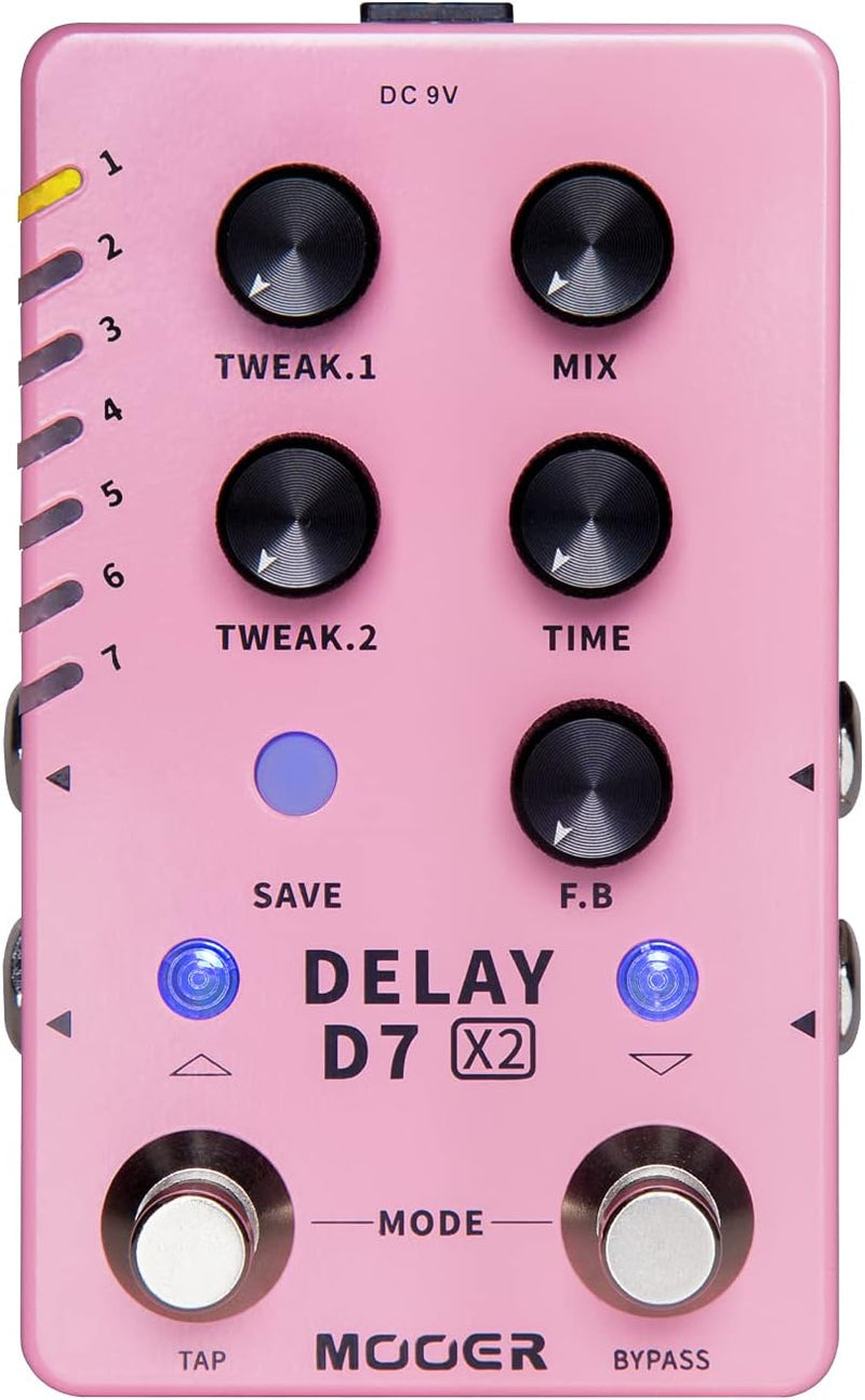 Mooer M722 D7 X2 Footswitch Stereo Delay Pedal