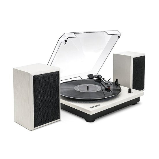 Victrola VM-135-WHT Montauk Bluetooth Turntable System with Speakers (White)