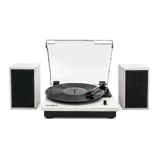 Victrola VM-135-WHT Montauk Bluetooth Turntable System with Speakers (White)