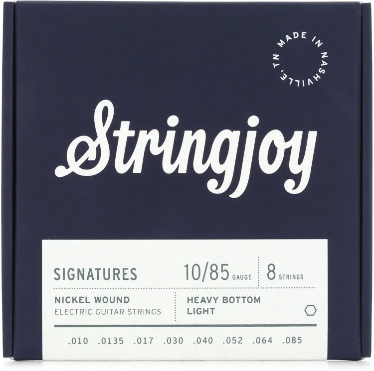 Stringjoy SJ-HVY108 8 Electric Guitar Strings Heavy Bottom Light - 10-85