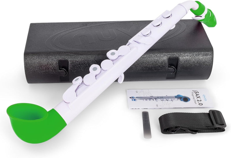 Nuvo N520JWGN jSax Saxophone de démarrage incurvé en plastique V2 (blanc/vert)