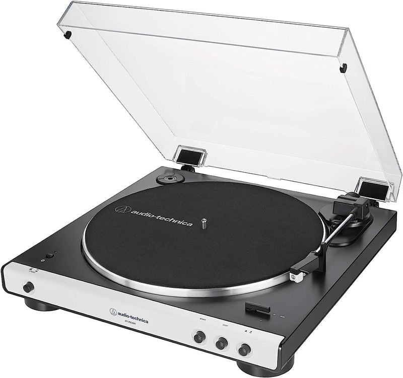 Audio-Technica AT-LP60XBT-WH Stereo Turntable With Bluetooth (White & Black)