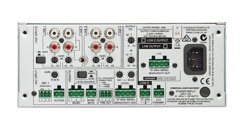 Amplificateur de mélangeur Cloud Electronics MA60T