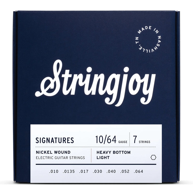 Stringjoy SJ-HVY107 7 Electric Guitar Strings Heavy Bottom Ligh - 10-64