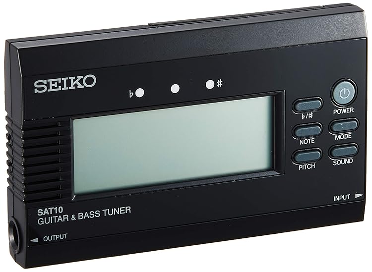 Seiko SAT10BE Guitar and Bass Tuner (Black)