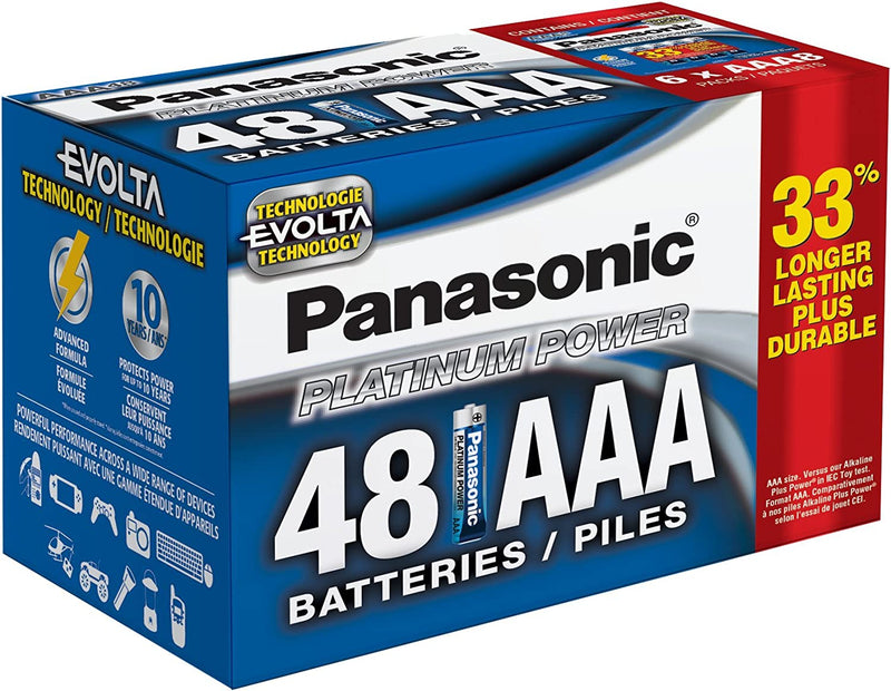 Panasonic LR03XE/48PC Platinum Power pile alcaline AAA longue durée - paquet de 48