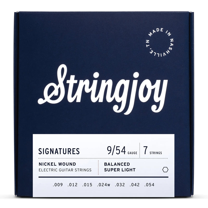 Stringjoy SJ-BAL97 7 Electric Guitar Strings Balanced Super Light - 9-54