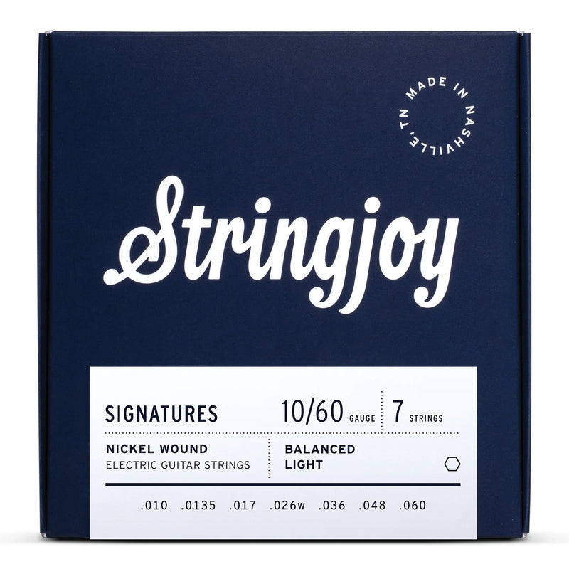 Stringjoy SJ-BAL107 7 Electric Guitar Strings Balanced Light - 10-60