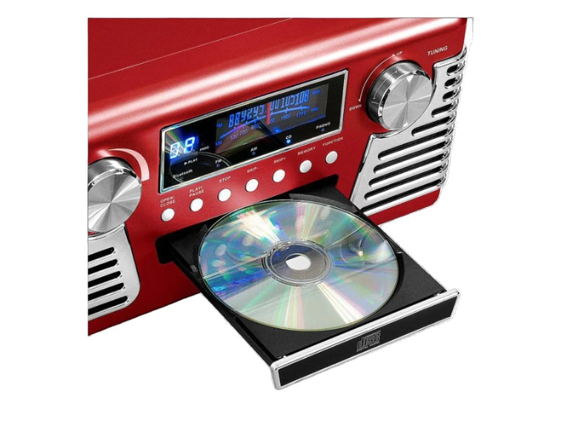 Victrola V50-200-RED 50's Retro Bluetooth Turntable (Red)