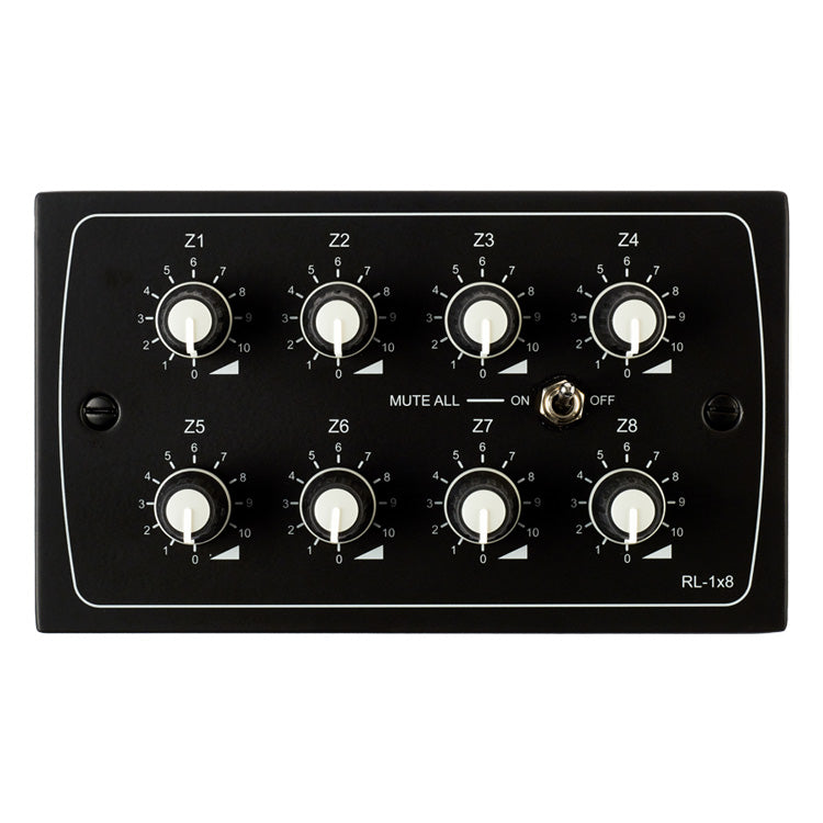 Cloud Electronics RL-1X8B Remote Volume Level Control Plate (Black)