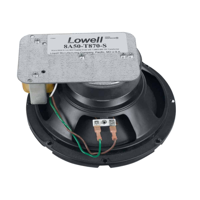 Lowell 8A50-T870-S Coaxial Speaker with 70V 8W Transformer and Shallow Mount - 8"