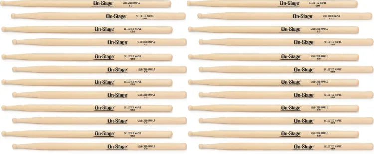 On-Stage MWSD1 Maple Drumsticks (Set of 12)