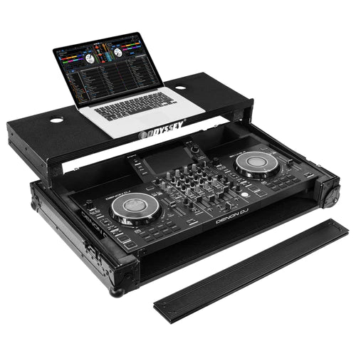 Odyssey 810SC4M DJ Flight Case w/Glide Style Laptop Platform for Denon DJ SC LIVE 4 I-Board