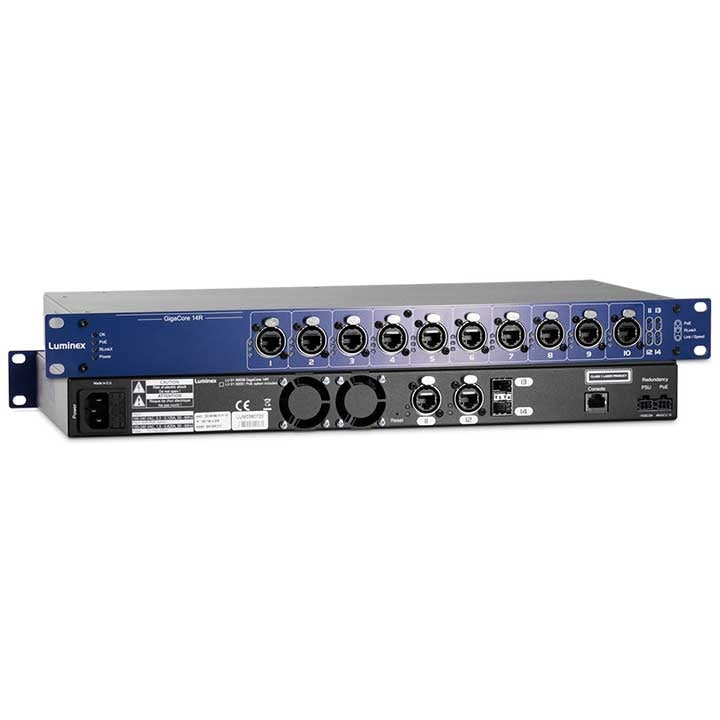 Luminex LU01A0038-POE Switch Ethernet GigaCore 16Xt avec alimentation PoE (160 W) Rév A