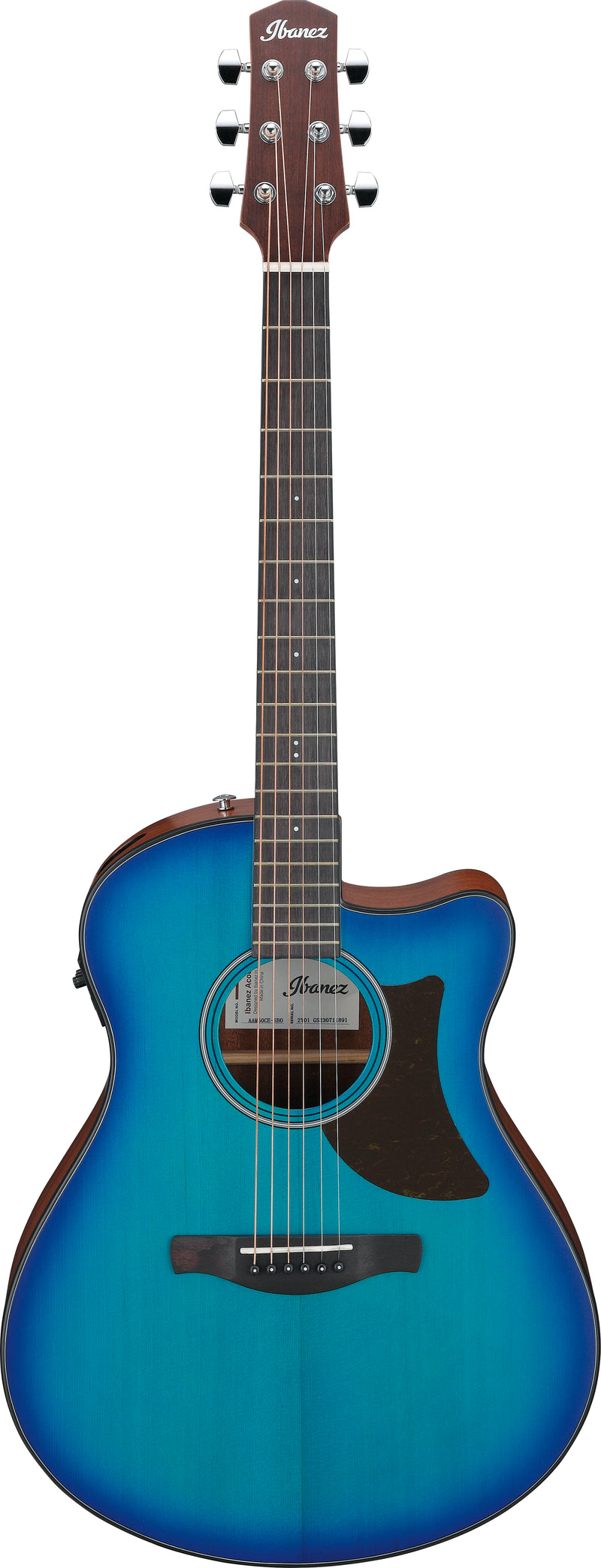 Ibanez AAM50CESBO Acoustic Electric Guitar (Sapphire Blue Burst Open Pore)