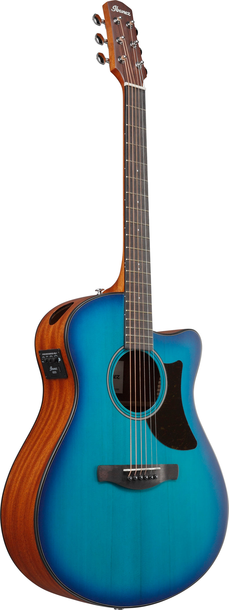 Ibanez AAM50CESBO Acoustic Electric Guitar (Sapphire Blue Burst Open Pore)