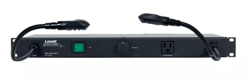 Lowell ACR-1507-GNLT PDU with 7 15A Outlets and Gooseneck Lights