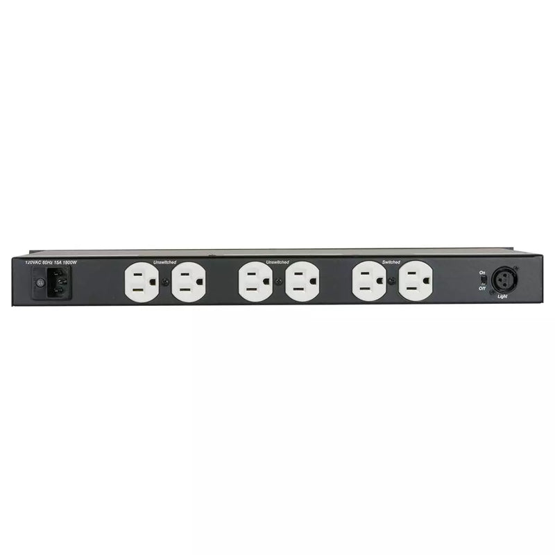 Lowell ACR-1507-GNLT PDU with 7 15A Outlets and Gooseneck Lights