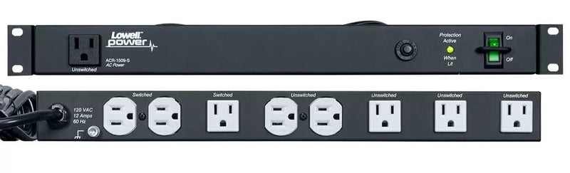 Lowell ACR-1509-S PDU with 9 15A Outlets Surge Suppression