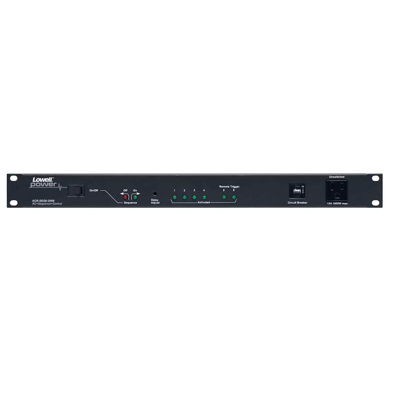 Lowell ACR-SEQ6-2009 PDU with 9 15A Outlets 20A Rating Sequencer Remote Circuitry