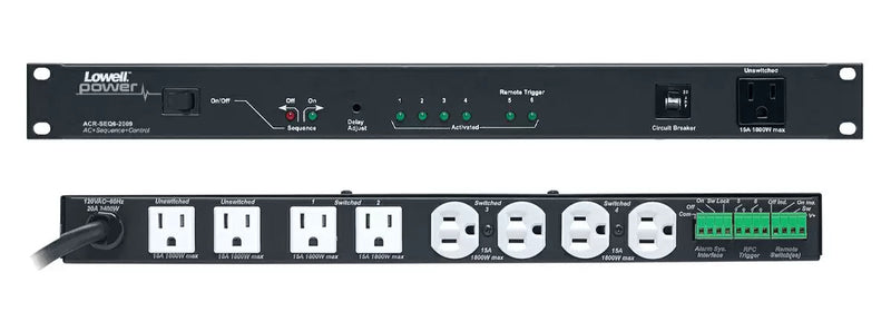 Lowell ACR-SEQ6-2009 PDU with 9 15A Outlets 20A Rating Sequencer Remote Circuitry