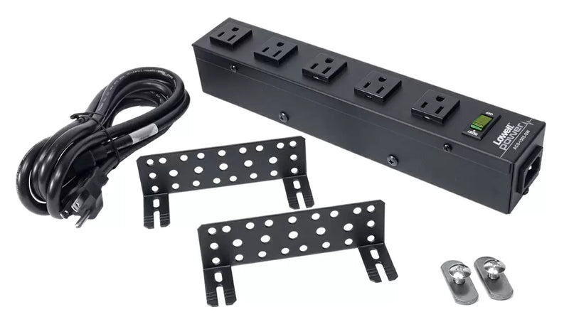 Lowell ACS-1505-SW Compact Power Strip 15A with 5 Outlets - 12"