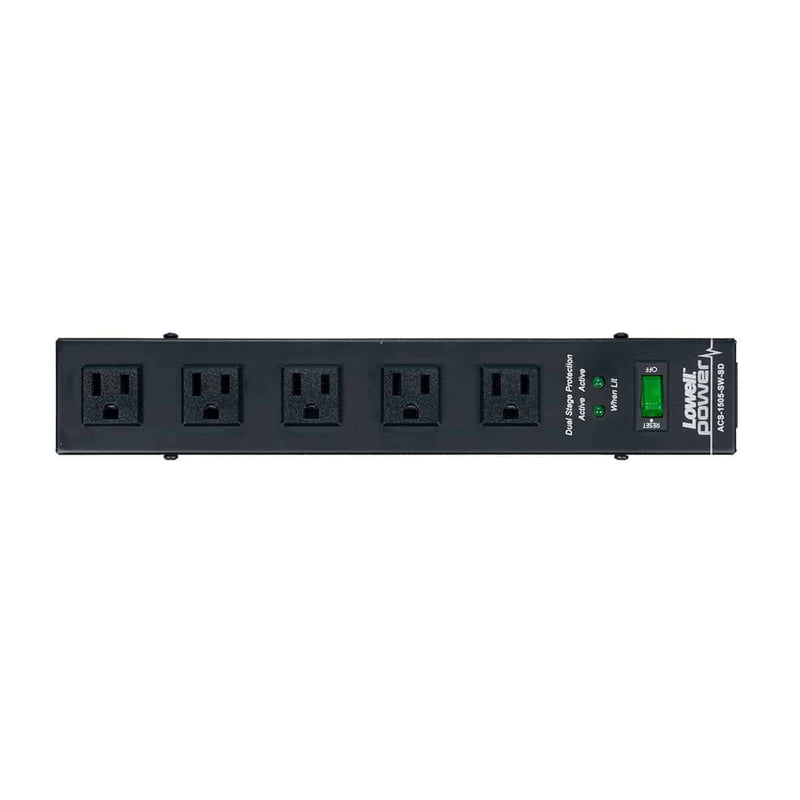 Lowell ACS-1505-SW-SD Power Strip with 5 15A Outlets Switch Surge Suppression