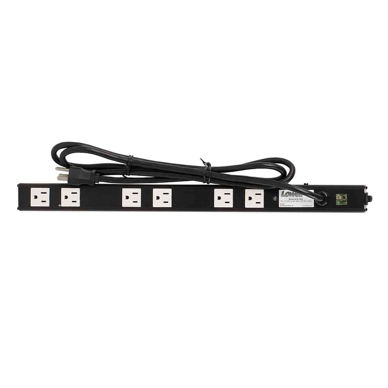 Lowell ACS-1506 Power Strip with 6 15A Outlets Basic Surge Suppression - 20"