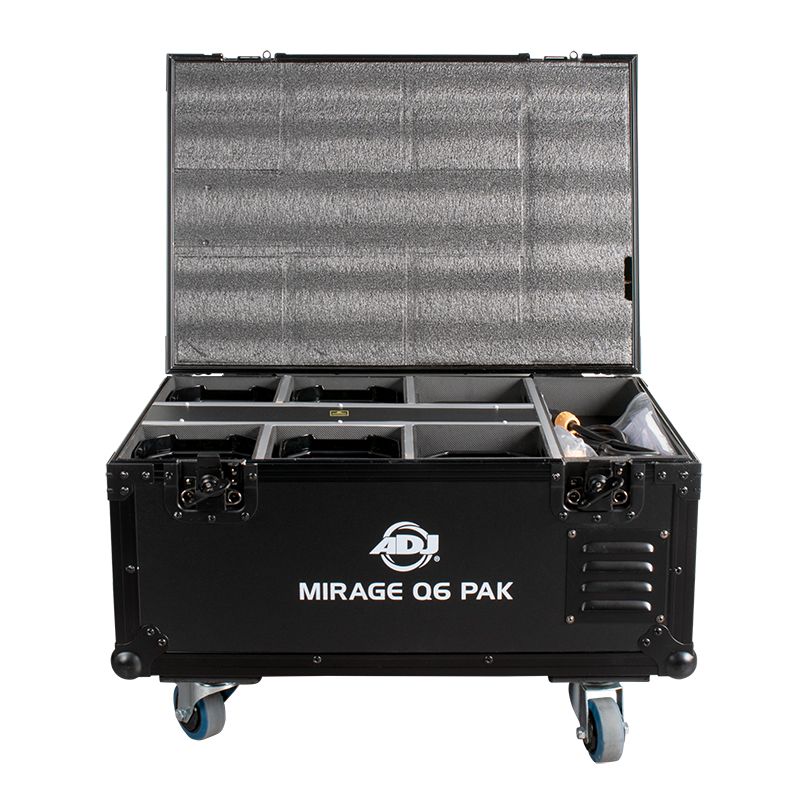 American DJ MIRAGE Q6 PAK Fixtures With Flight Case and Remote (Black)
