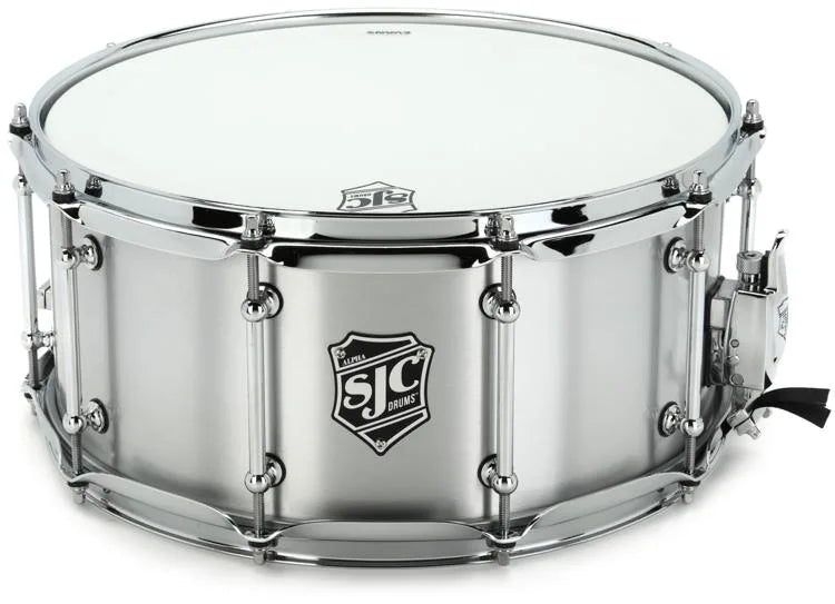 SJC Drums ALA6514TCH Alpha Aluminum Snare Drum (Brushed Aluminum) - 6.5" x 14"